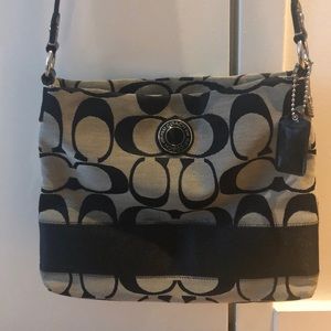 Coach signature black and gray crossbody
